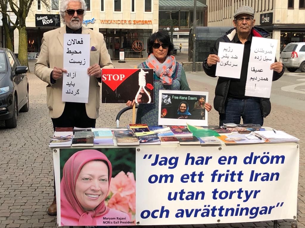 Stödaktion i Borås i solidaritet med översvämningsoffer i Iran