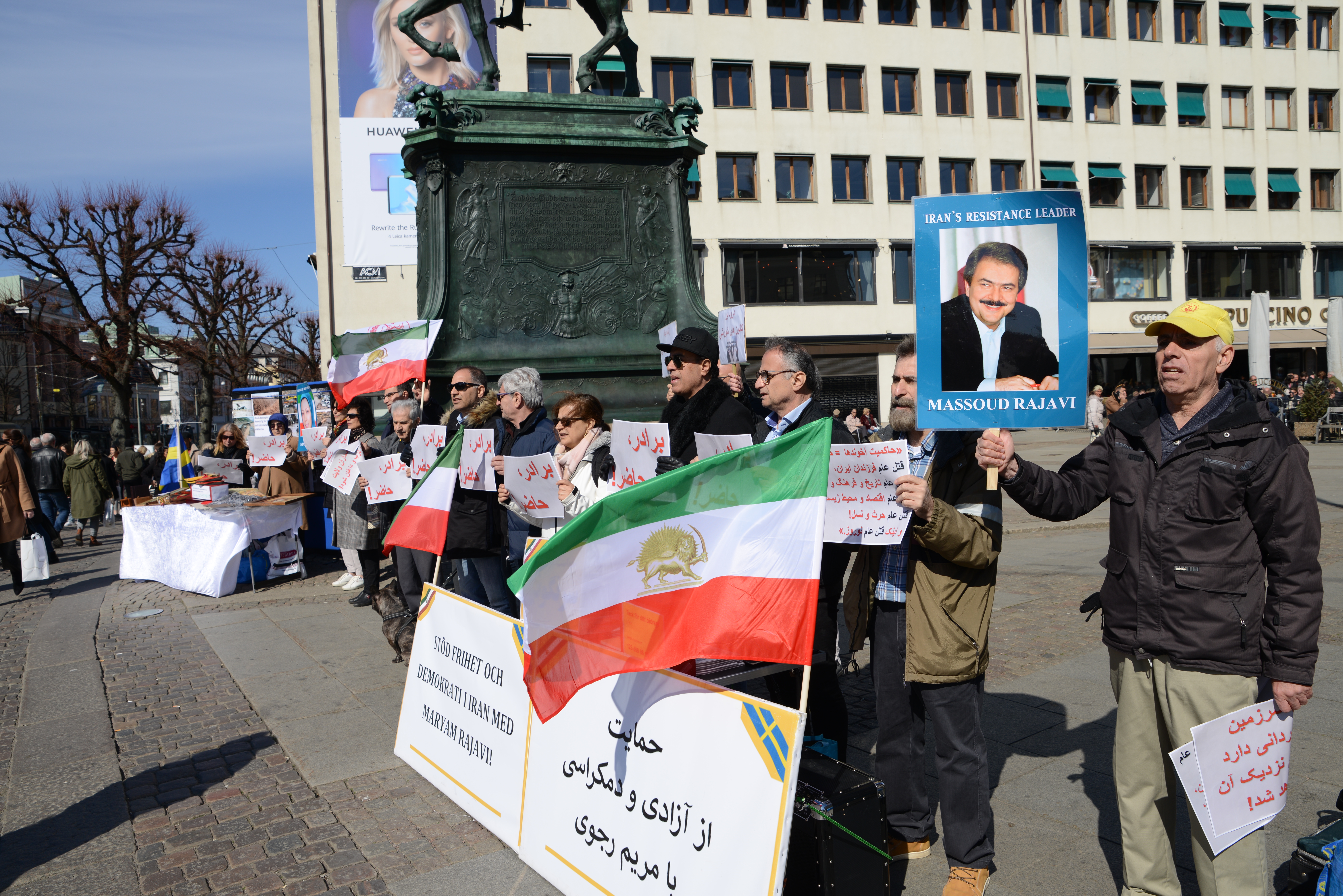 Stödaktion i Göteborg för folkliga protester i Iran, den 13 april