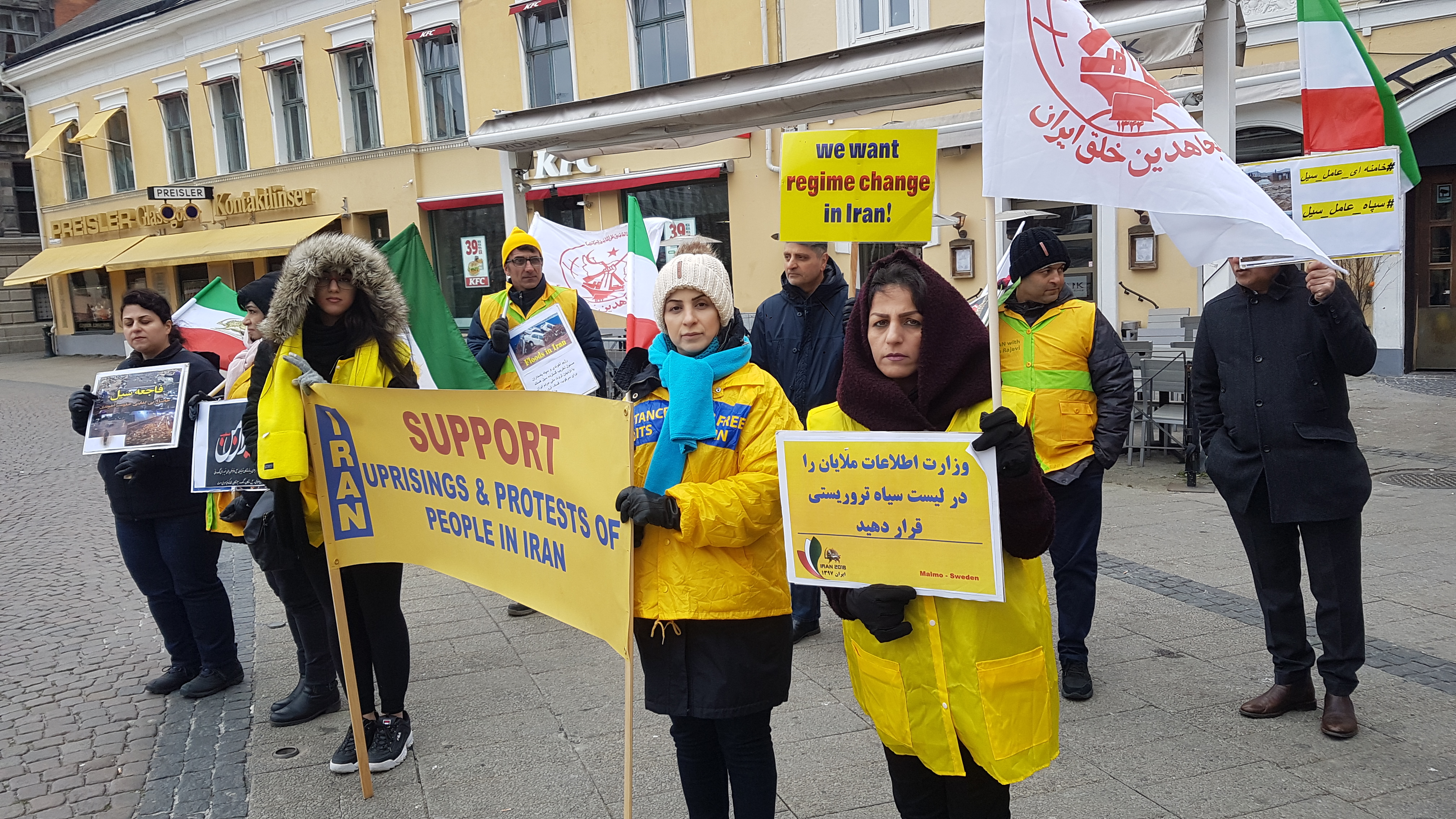 Stödaktion i Malmö för folkliga protester i Iran, den 13 april