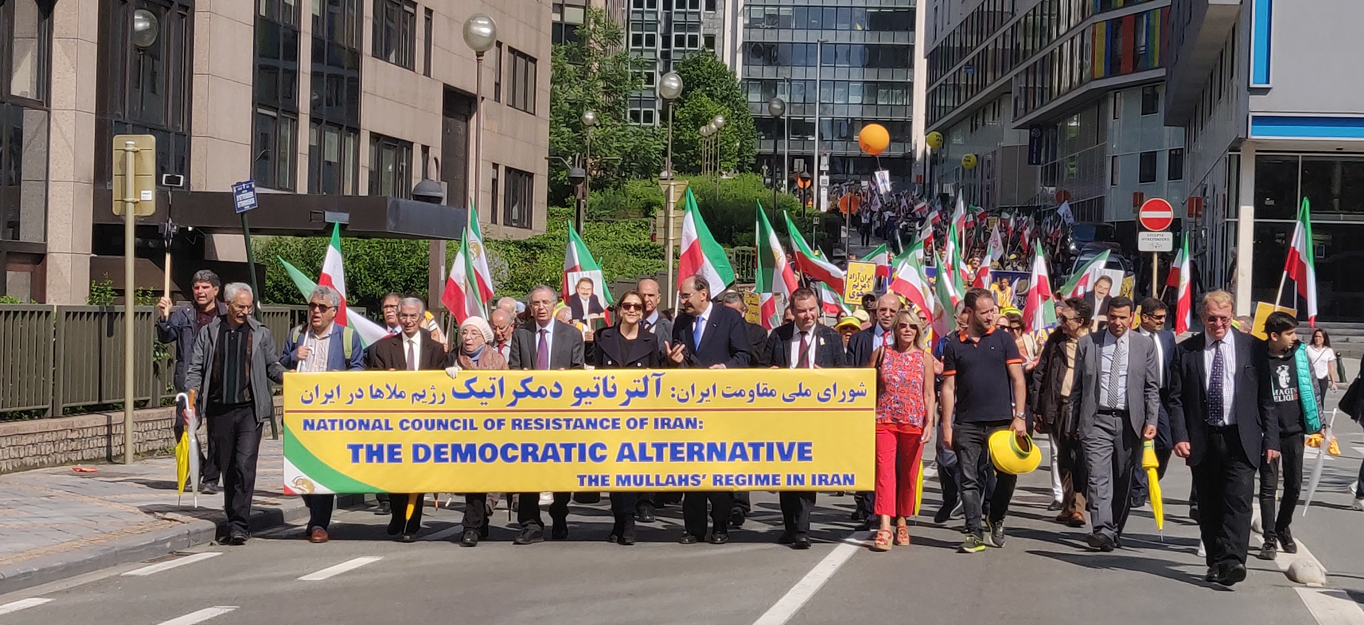 Protestmarsch i Bryssel mot iranska regimen, den 15 juni 2019