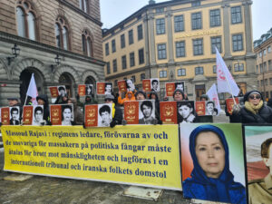 Lagför ansvariga för 1988 års massaker i Iran, kräver svensk- och exiliranier, Stockholm, Mynttorget, 21 feb 2022