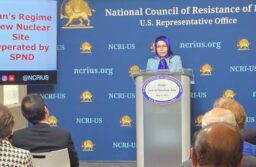 Den 8 maj 2025, Washington, presskonferens: Soona Samsami, NCRI:s representant i USA, presenterar ny underrättelseinformation som avslöjar en hemlig kärnvapenanläggning i Iran.